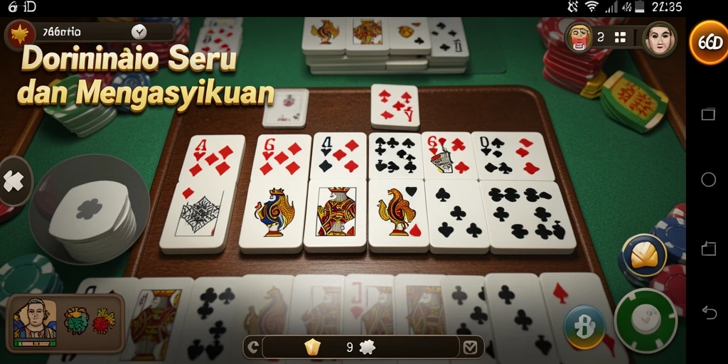 Tampilan gameplay menarik dalam permainan Domino 66D.