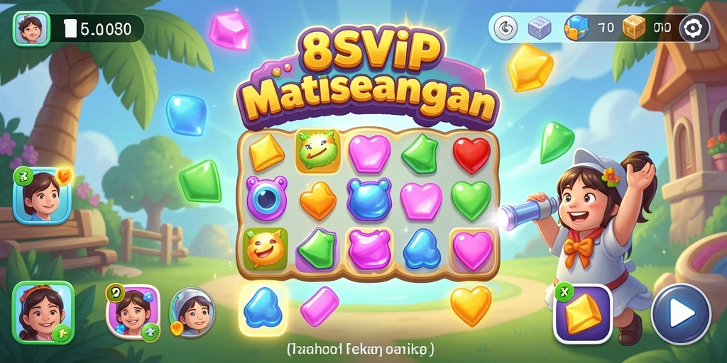 Gameplay seru permainan Match-3 8SVIP dengan grafis menarik.