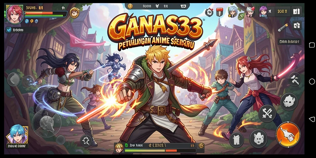 Screenshot menampilkan aksi seru dalam permainan Anime GANAS33.