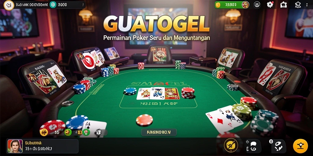 Tampilan menarik dari gameplay poker di GUATOGEL.