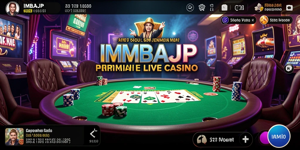 Tampilan gameplay Live Casino di IMBAJP dengan dealer langsung dan interaksi sosial.