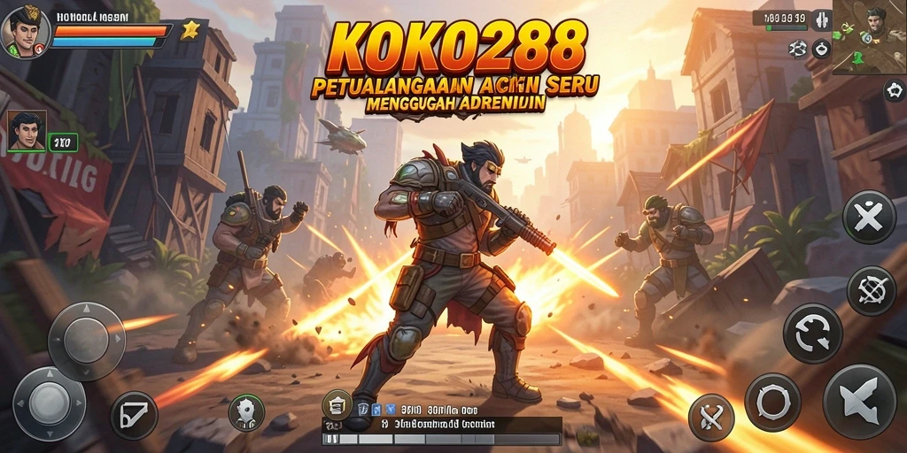 Screenshot gameplay KOKO288 menampilkan karakter beraksi melawan musuh.