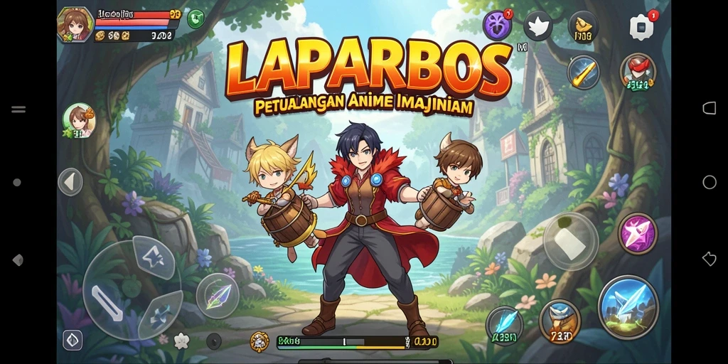 Gameplay menarik dalam <strong>LAPARBOS</strong> menampilkan karakter yang penuh warna dan aksi seru.