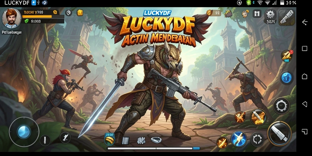 Tampilan gameplay menarik dari LUCKYDF saat action berlangsung.