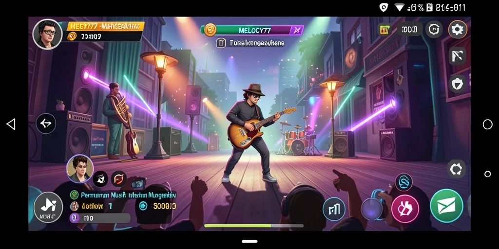 Tampilan gameplay yang menarik dan interaktif dari MELODY77.
