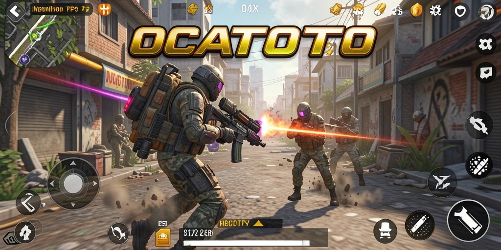 Screenshot gameplay OCATOTO dengan aksi seru dan intens.