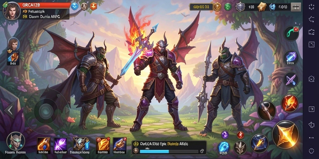Tampilan gameplay ARPG yang memukau dan seru di ORCA128.