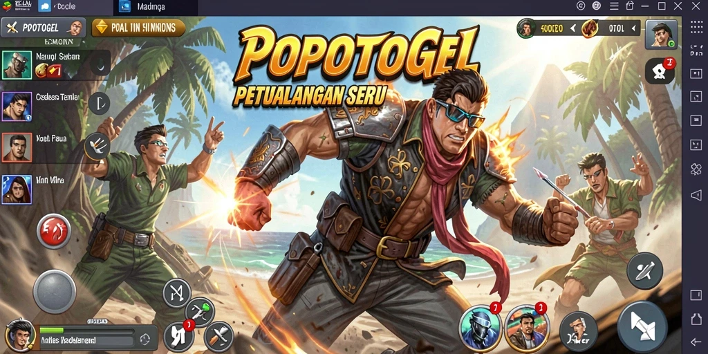 Tangkapan layar utama dari gameplay POPOTOGEL yang seru.