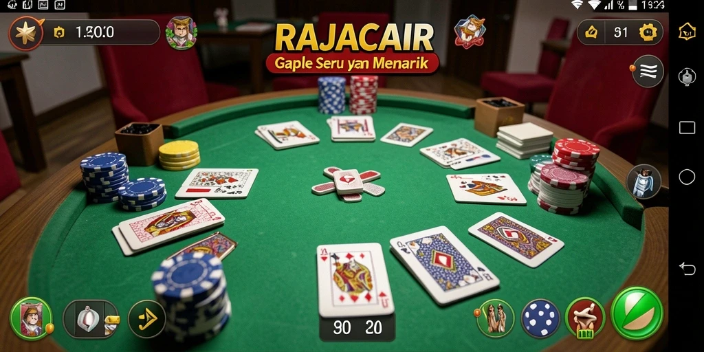 Tampilan gameplay seru dalam permainan Gaple RAJACAIR.