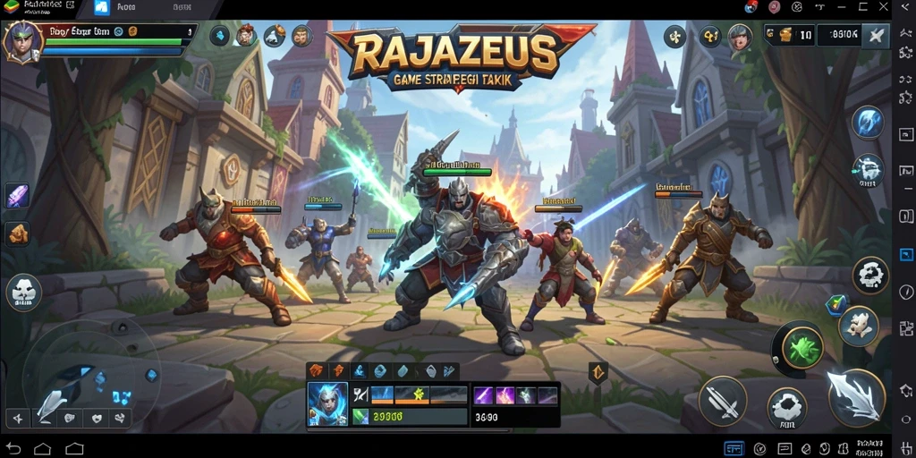 Tampilan gameplay strategis yang mendebarkan di RAJAZEUS.