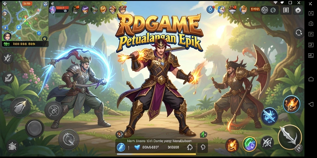 Screenshot RPGAME menampilkan aksi pertempuran yang mendebarkan di dunia Adventure.