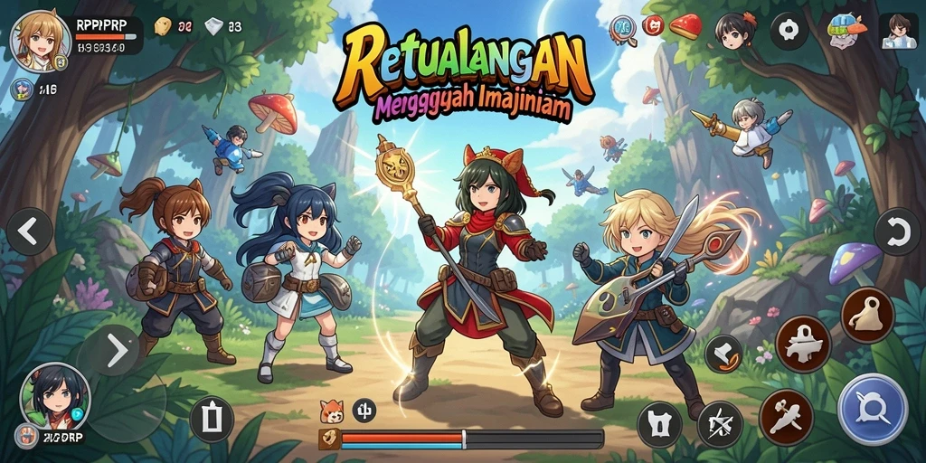 Tampilan gameplay <strong>RPRPRP</strong> yang menarik dengan karakter Anime yang hidup.