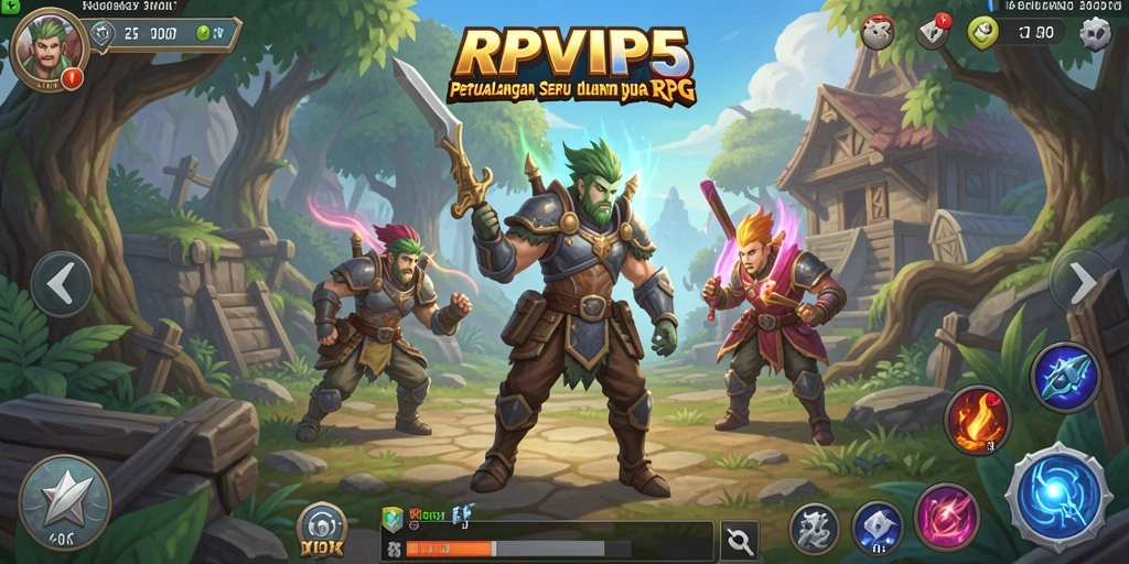 Tampilan gameplay RPVIP5 yang memukau dan interaktif saat bertarung.