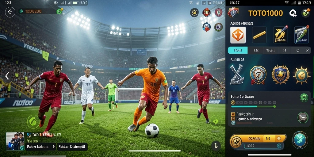 Tampilan gameplay menarik dari TOTO1000 yang menampilkan aksi olahraga.